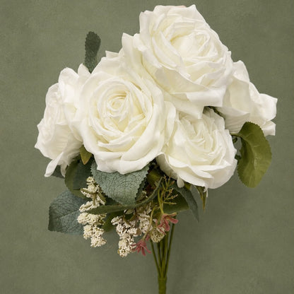 Pink, White & Beige Premium Floral Bouquet – Luxury Pre-Arranged Artificial Centerpiece