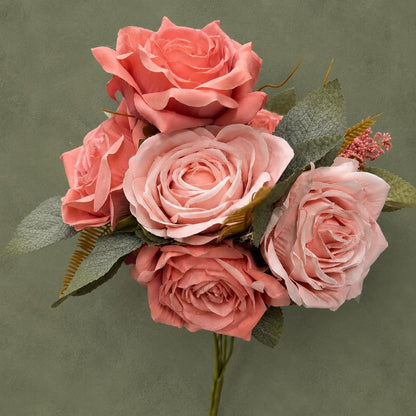Pink, White & Beige Premium Floral Bouquet – Luxury Pre-Arranged Artificial Centerpiece