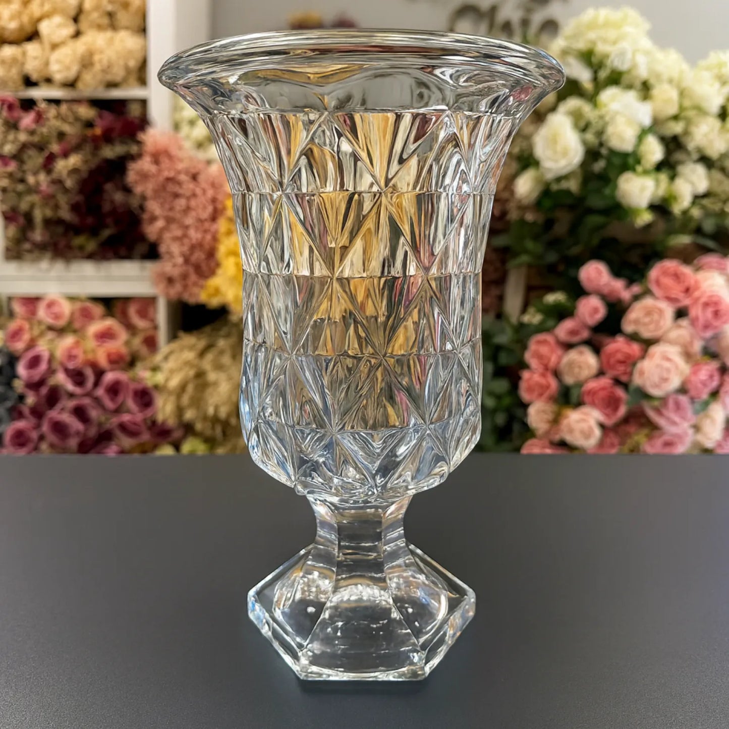 Crystal Pedestal Vase