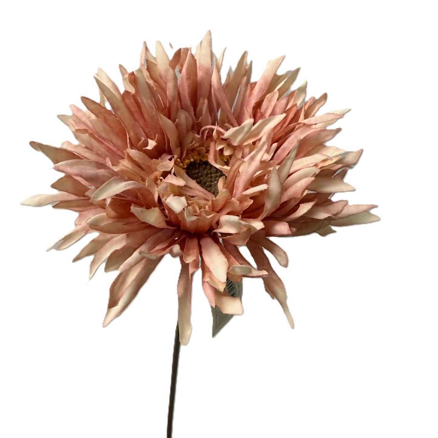 Pink artificial flower on a white background