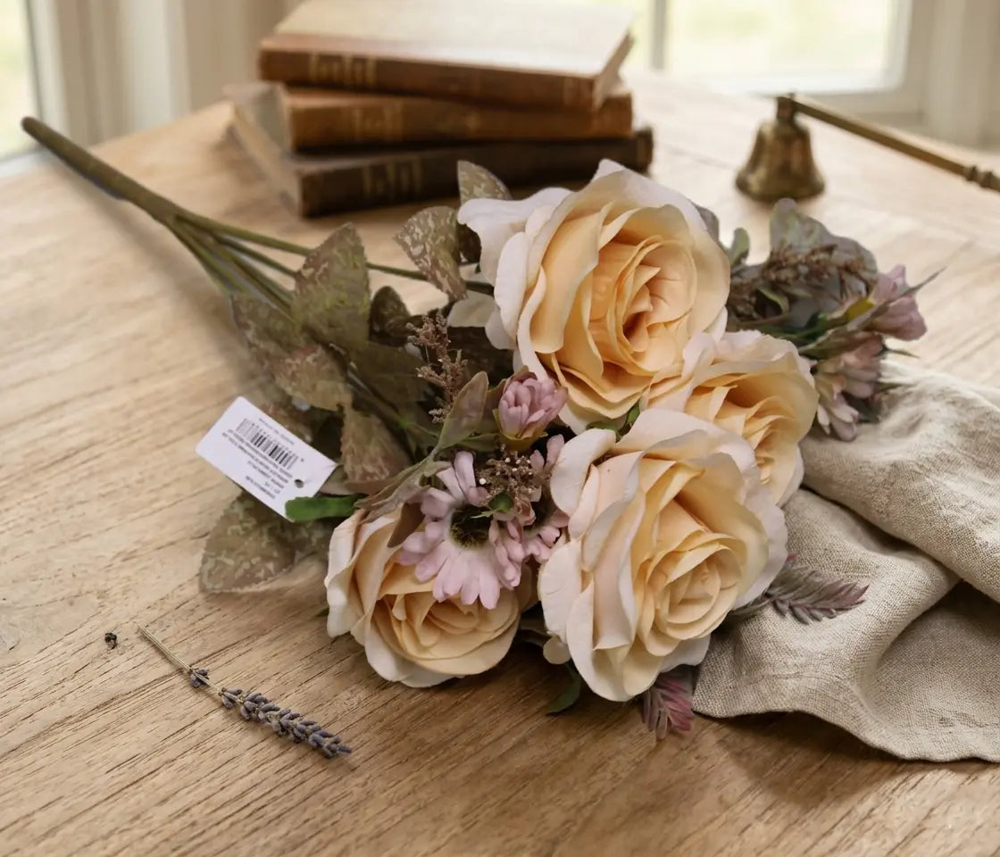 Flowers Bouquet- Peach, Cream & Vintage Rose- LGC/TA-BRL