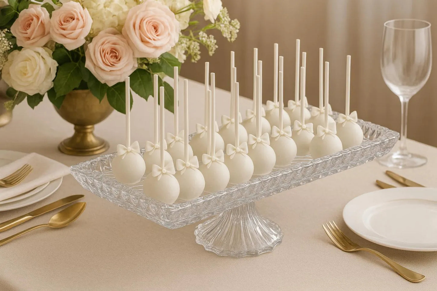 Rectangular Crystal Pedestal Tray