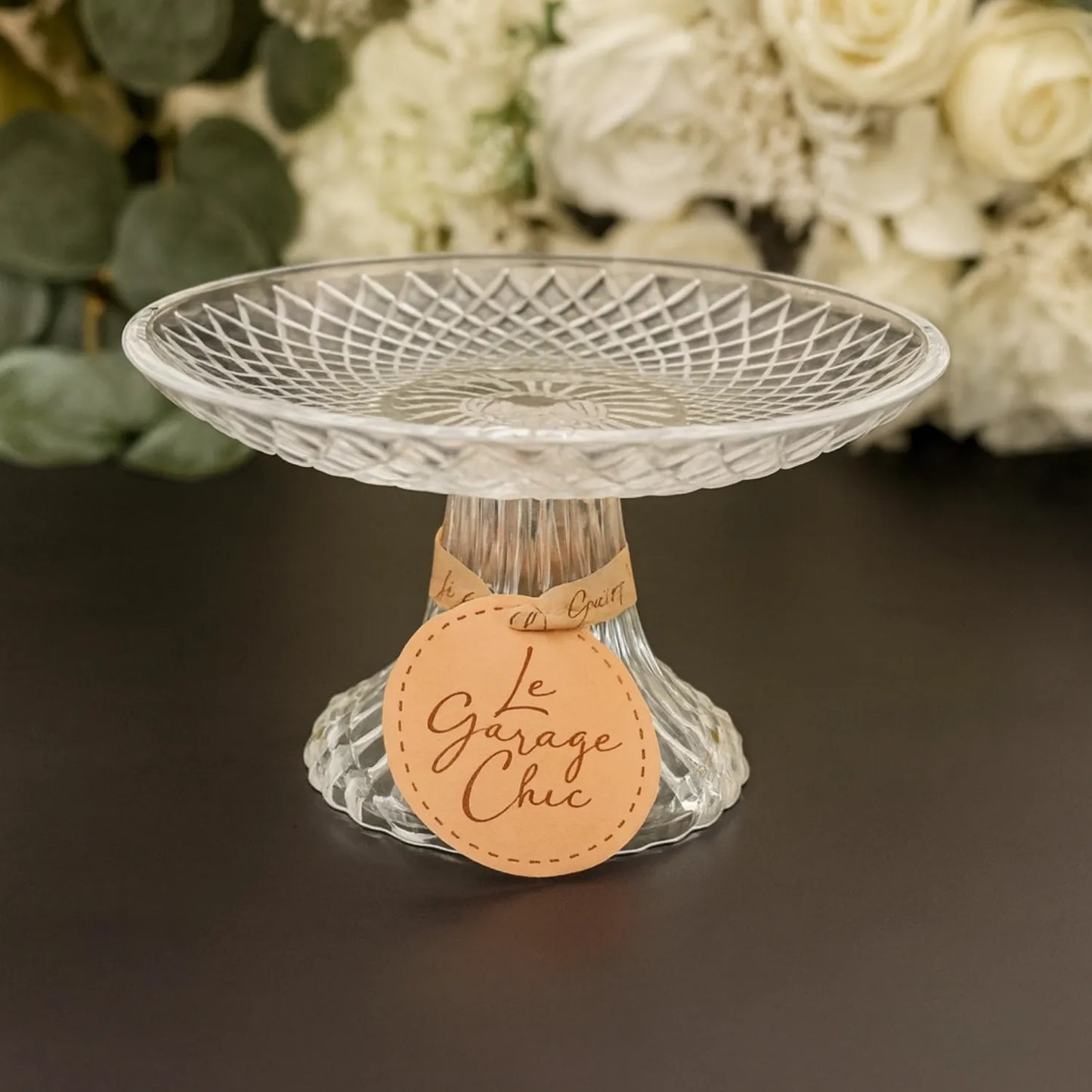 Mini Crystal Pedestal Plate for Desserts & Décor