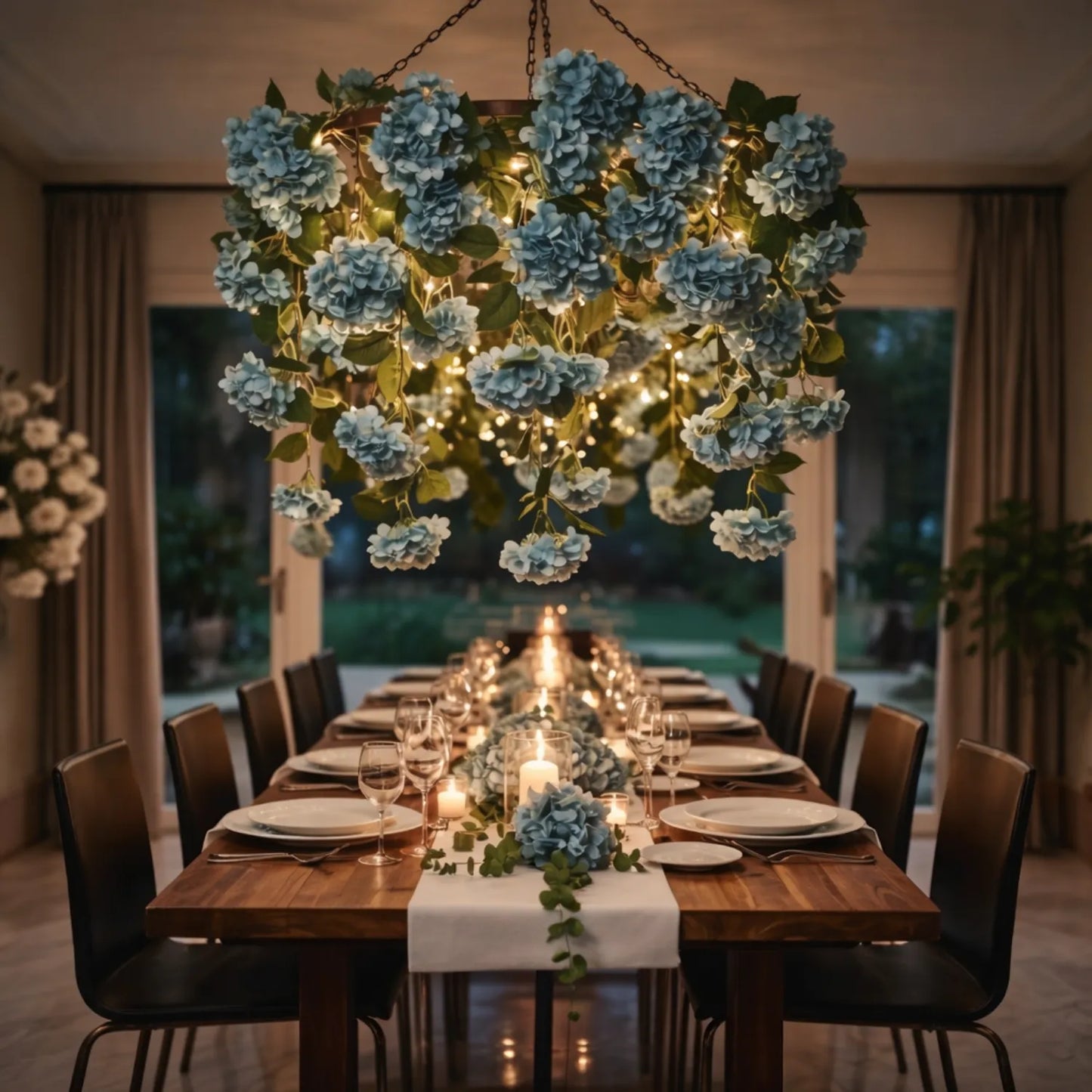 Premium Faux Hydrangea Garland