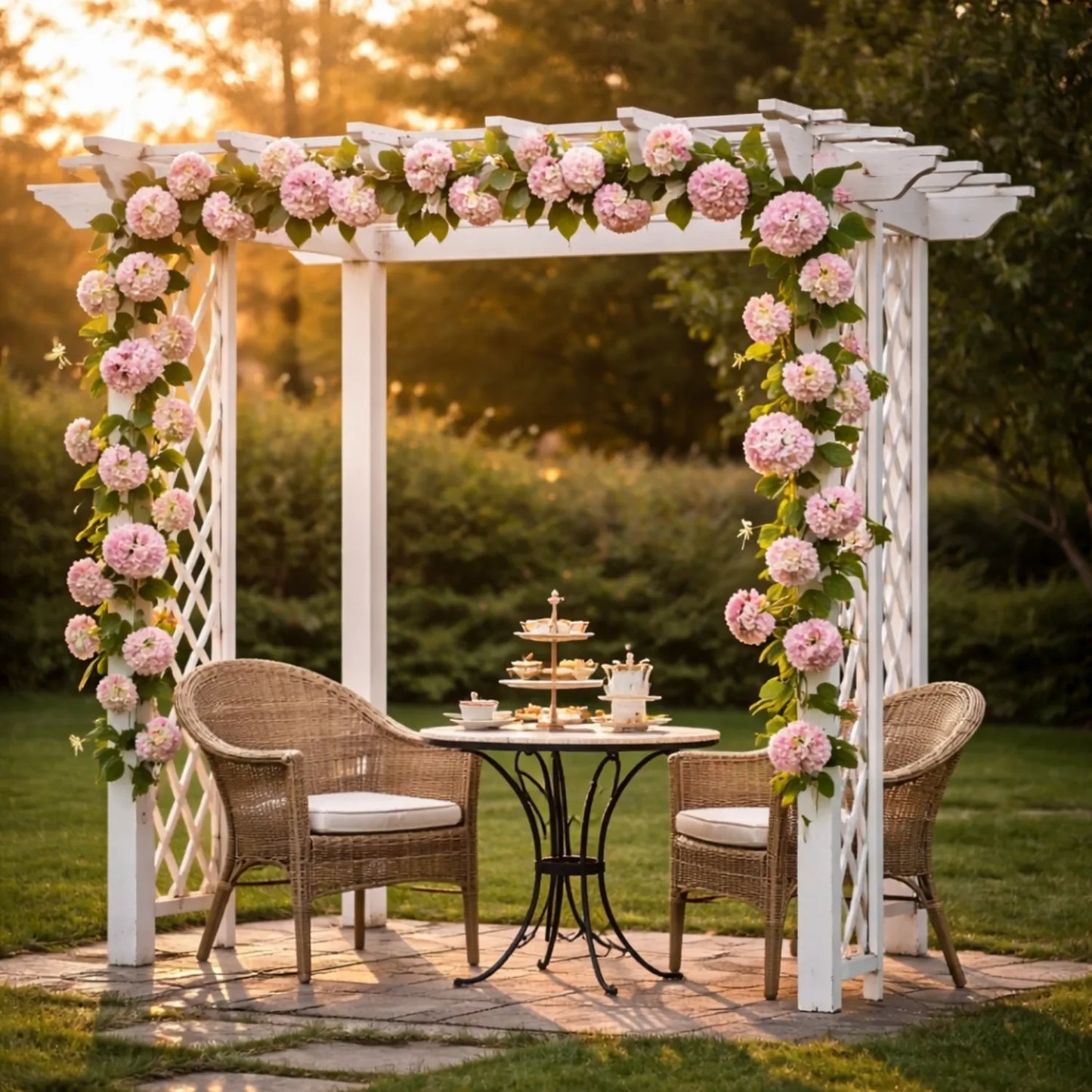 Premium Faux Hydrangea Garland